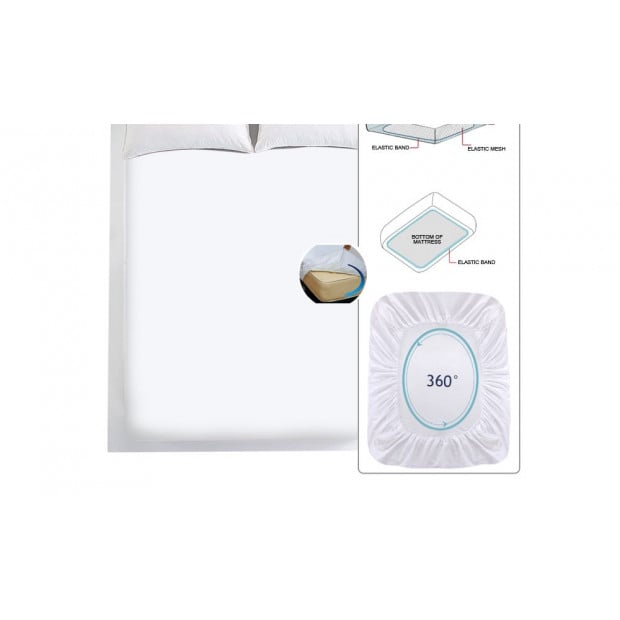 DreamZ Waterproof Mattress Protector with Bamboo Fibre Cover Queen Image 4