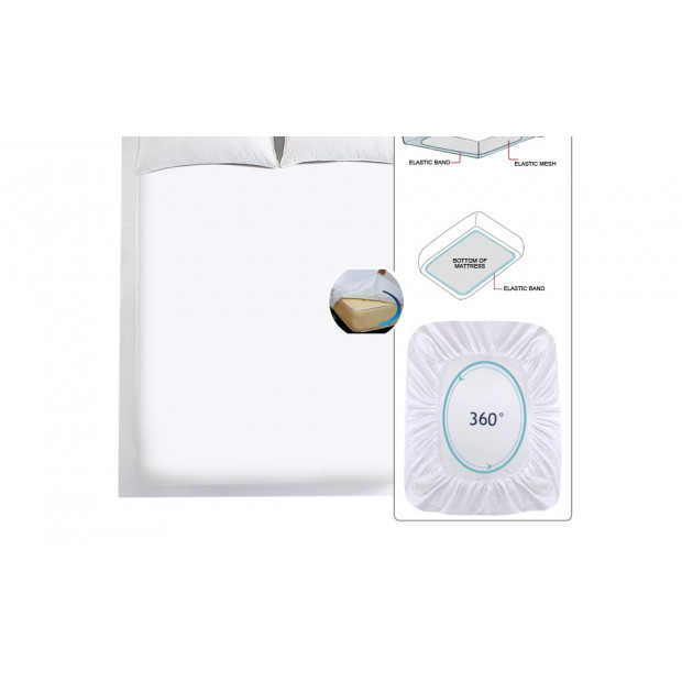 Mattress Protector Waterproof Fully Fitted Bamboo Fibre Cover Double Image 4