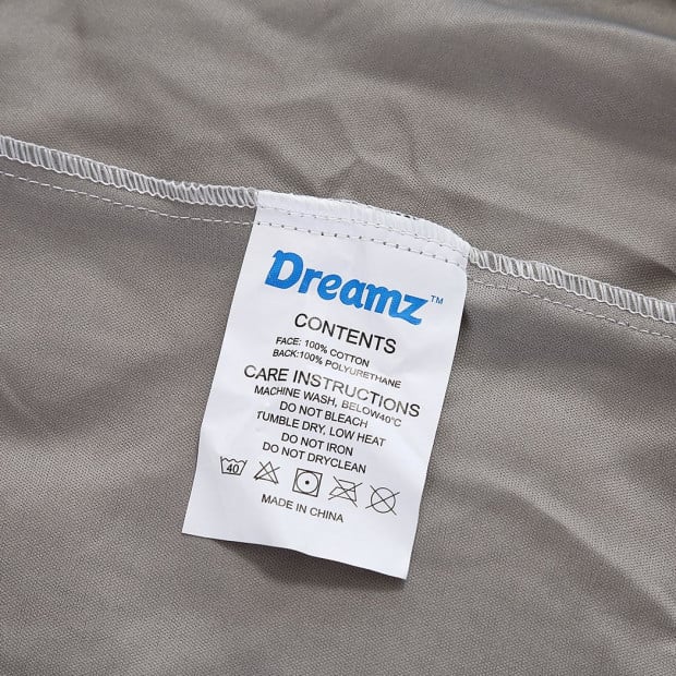 DreamZ Queen 152x203x35cm 100% Cotton Waterproof Mattress Protector Image 3