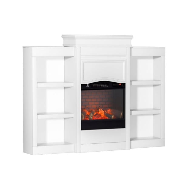 2000w Electric Fireplace Fire Heater White Image 3