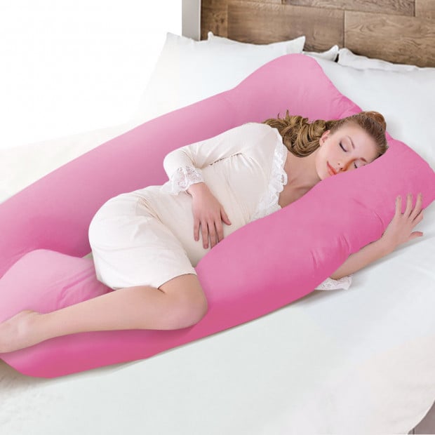 Maternity Pillow Pregnancy Nursing Sleeping Body Support Pink