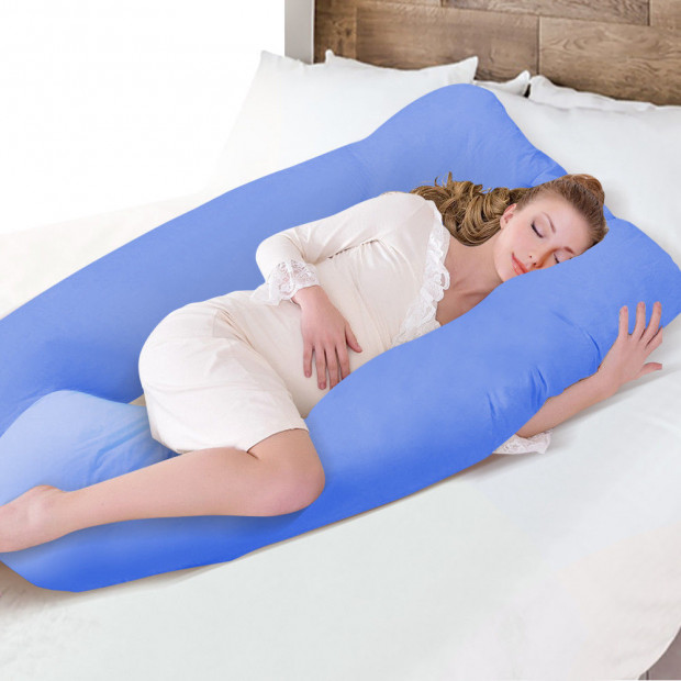 Maternity Pillow Pregnancy Nursing Sleeping Body Support Sky Blue