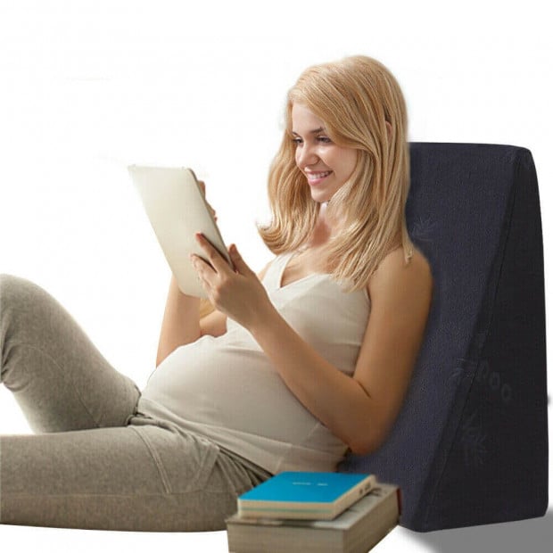 Cool Gel Memory Foam Bed Wedge Pillow Back Support Sleep with Cover