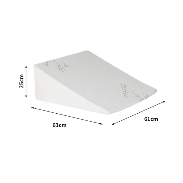 Bedding Wedge Pillow Memory Foam Cushion Back Neck Support Bamboo 25cm Image 3