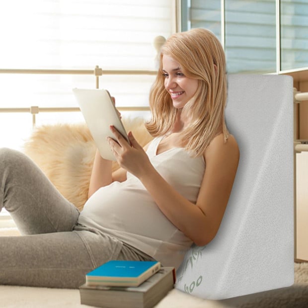 Bedding Wedge Pillow Memory Foam Cushion Back Neck Support Bamboo 25cm Image 8