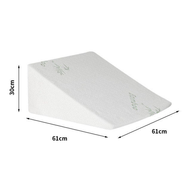 Wedge Pillow Memory Foam Cushion Back Neck Support Bamboo Cover 30cm Image 3