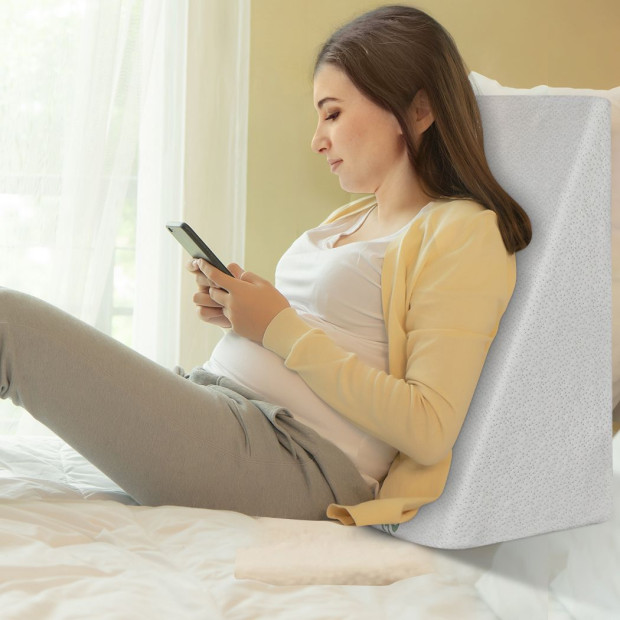 Wedge Pillow Memory Foam Cushion Back Neck Support Bamboo Cover 30cm Image 7