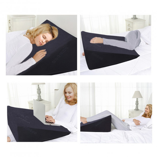 Cool Gel Memory Foam Bed Wedge Pillow Cushion Xl-size Image 3