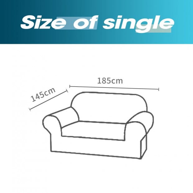 Black 2 Seater Plush Stretch Sofa Cover Image 7
