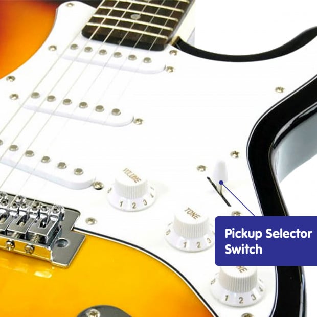 Karrera Electric Guitar Music 6-String Instrument Full Size Sunburst Image 2