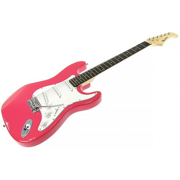 Karrera Full Size Electric Guitar - Pink Image 3