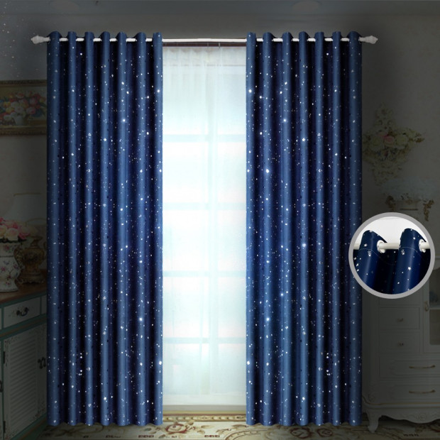 1 Panel Star Blockout Blackout Curtains 140x230cm