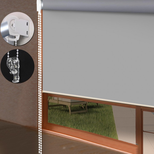 Quality Modern 100% Blockout Roller Blinds Pewter 120 X 210cm