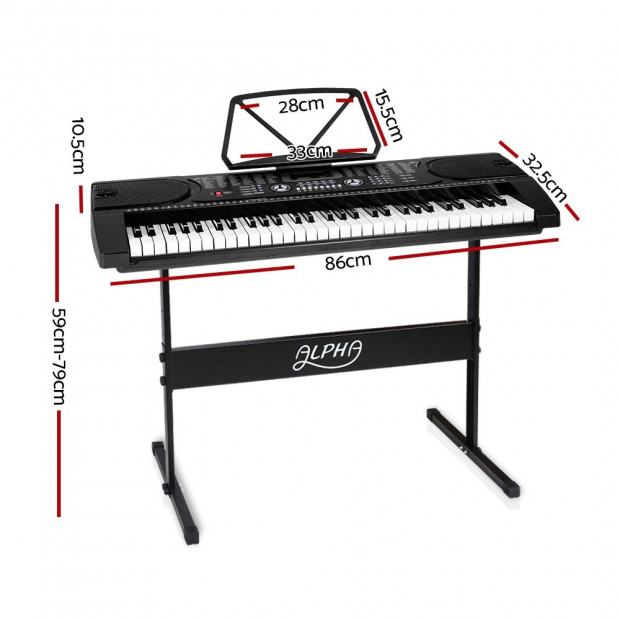 ALPHA 61 Keys LED Electronic Piano Keyboard Image 1