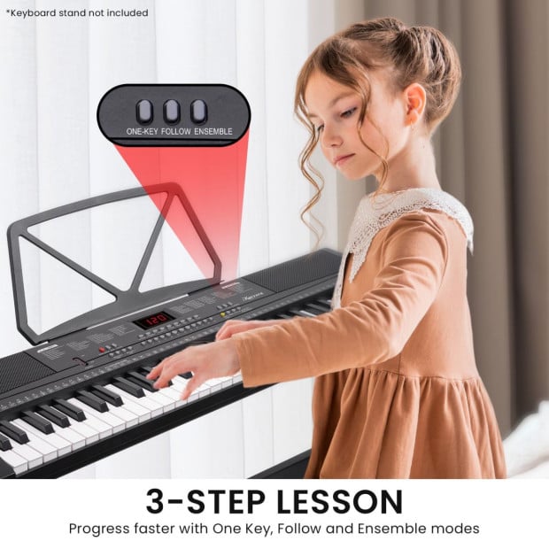 Karrera 61-Key Electronic Piano Keyboard 75cm - Black CHJ-61-75 Image 7