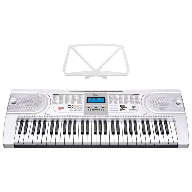 Karrera 61 Keys Electronic LED Keyboard Piano with Stand - Silver CHJ-61-L Image 5