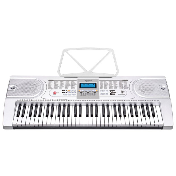 Karrera 61 Keys Electronic LED Keyboard Piano with Stand - Silver CHJ-61-L Image 6