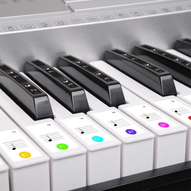 Karrera 61 Keys Electronic LED Keyboard Piano with Stand - Silver CHJ-61-L Image 9