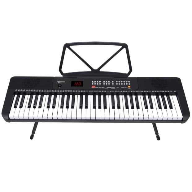 Karrera 61-Key Electronic Piano Keyboard with LED and Folding Stand - Black CHJ-SD1 Image 2