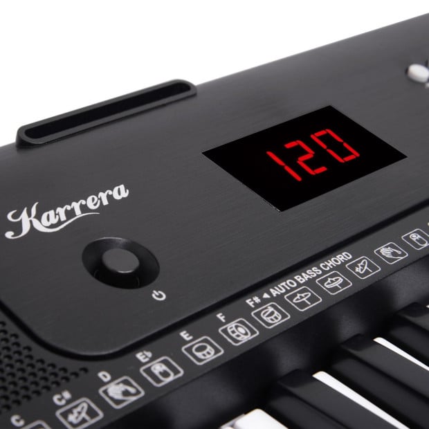 Karrera 61-Key Electronic Piano Keyboard with LED and Folding Stand - Black CHJ-SD1 Image 7