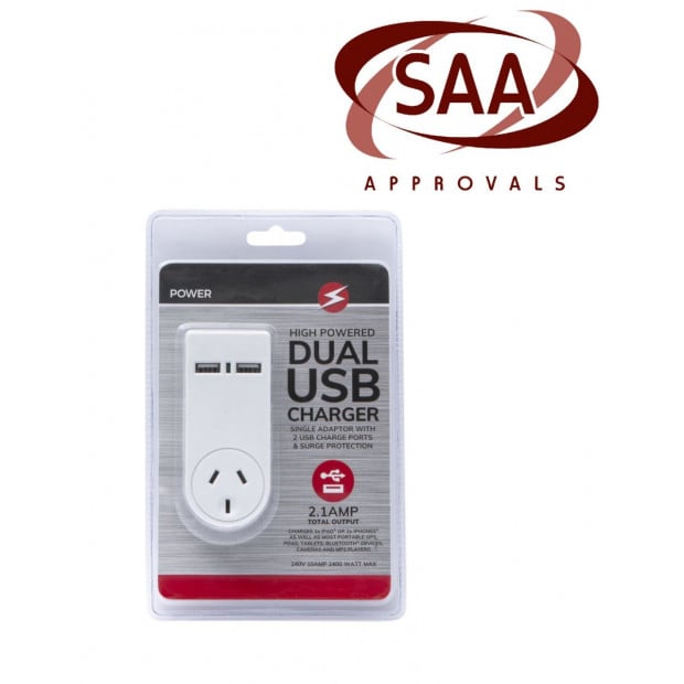 High-powered Adaptors With Usb Charger 2 Port Au 240v Surge Protected Image 4