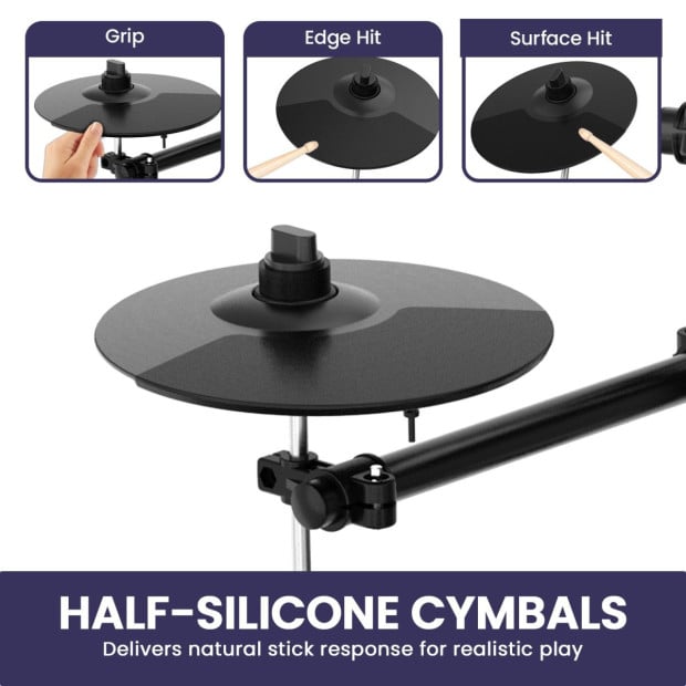 Karrera 18S Electronic Drum Kit Quiet Mesh Pads 8 Dual-Trigger Snare Bluetooth 300+ Sounds Image 12