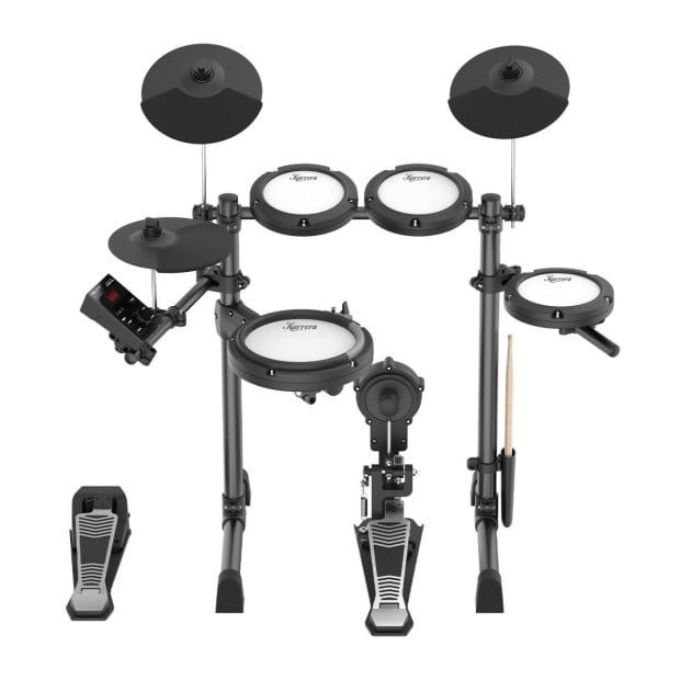 Karrera 18S Electronic Drum Kit Quiet Mesh Pads 8 Dual-Trigger Snare Bluetooth 300+ Sounds Image 3