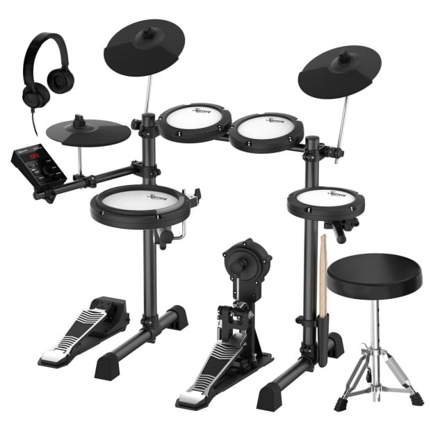 Karrera 18S Electronic Drum Kit Quiet Mesh Pads 8 Dual-Trigger Snare Bluetooth 300+ Sounds Image 5