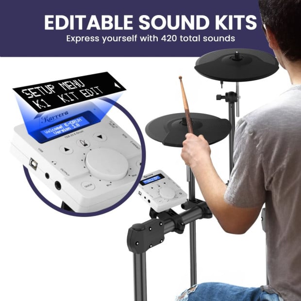 Karrera X23 9-Piece Electronic Drum Kit with Pedals Image 9