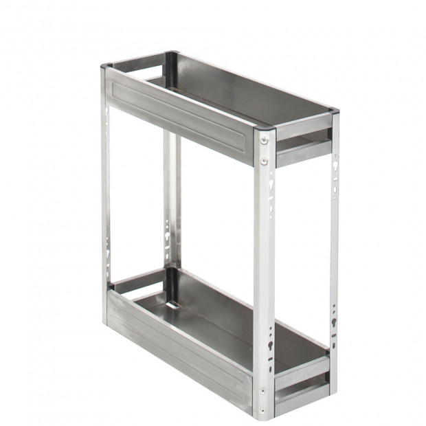 ELITE Kitchen Pull-Out Cupboard Organiser 304 Grade Polished Stainless Steel