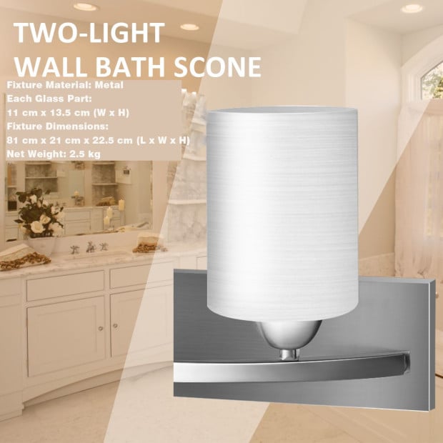 Wall Mounted Vanity Lamp With White Glass Shade For Bedroom/living Image 4