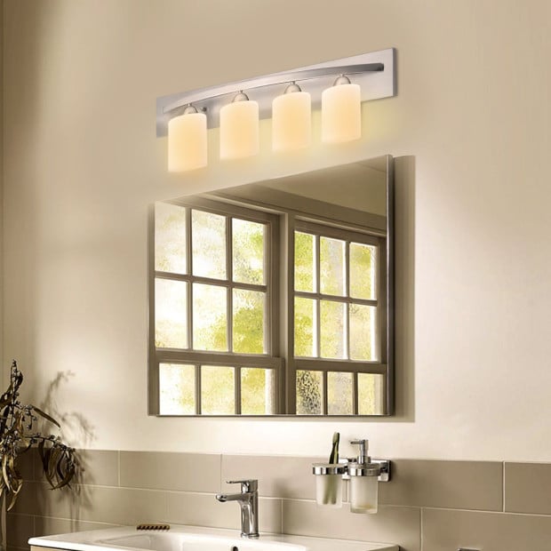 Wall Mounted Vanity Lamp With White Glass Shade For Bedroom/living Image 2
