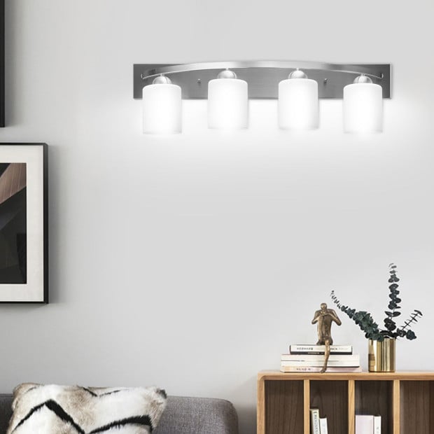 Wall Mounted Vanity Lamp With White Glass Shade For Bedroom/living Image 5