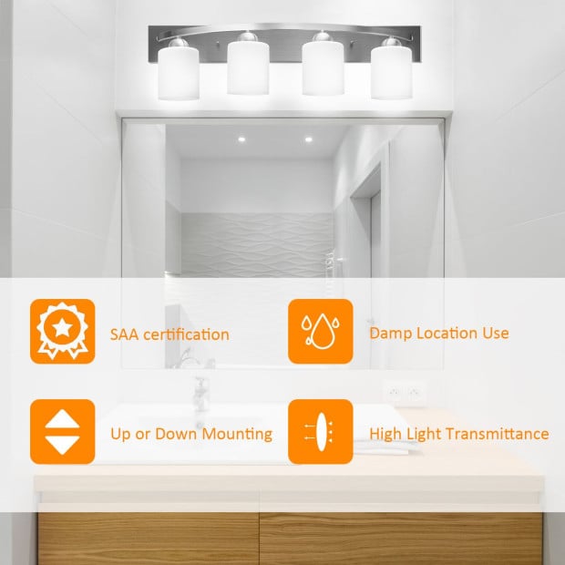 Wall Mounted Vanity Lamp With White Glass Shade For Bedroom/living Image 8