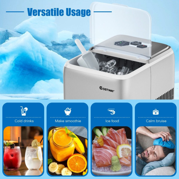 Portable Ice Machine With Selfclean Function For Home