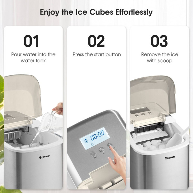 Portable Ice Machine With Selfclean Function For Kitchen & Restaurant