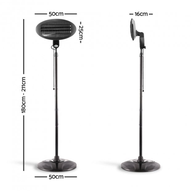 2000W Electric Portable Patio Strip Heater Image 2