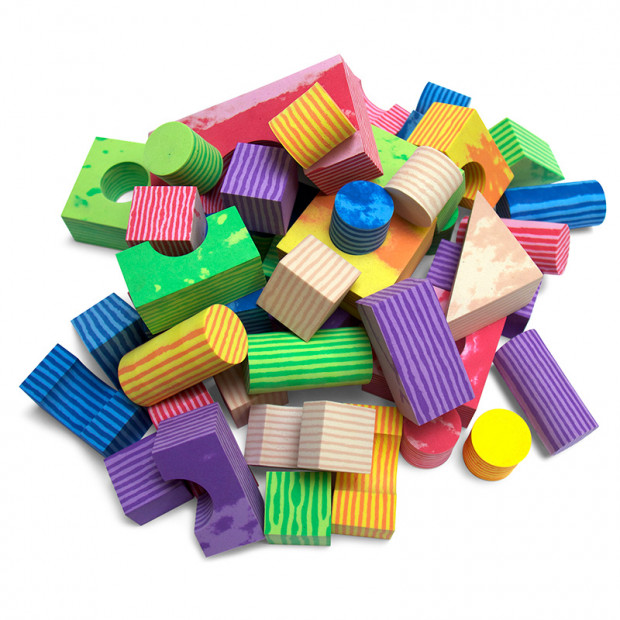 Jolly Kidz Play Blocks Assorted Foam Shapes 50 pc