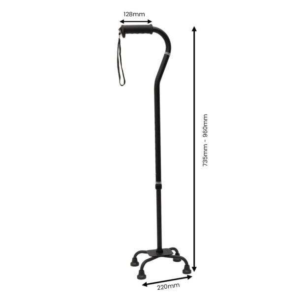 Evekare Adjustable Quad Cane - Black Image 6