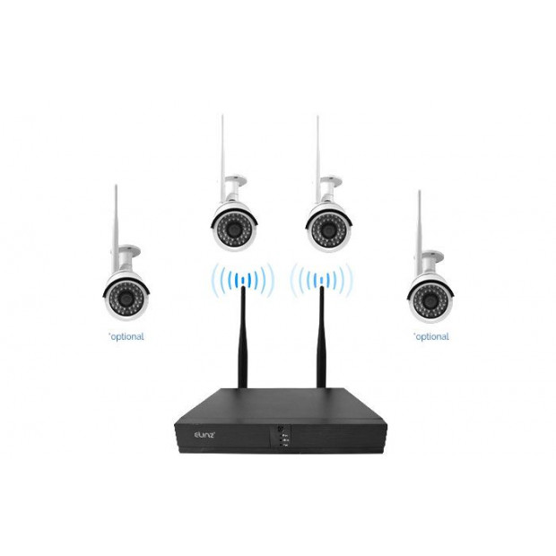 4ch Cctv Wireless Security System 2mp Ip Wifi 2x Camera Image 3