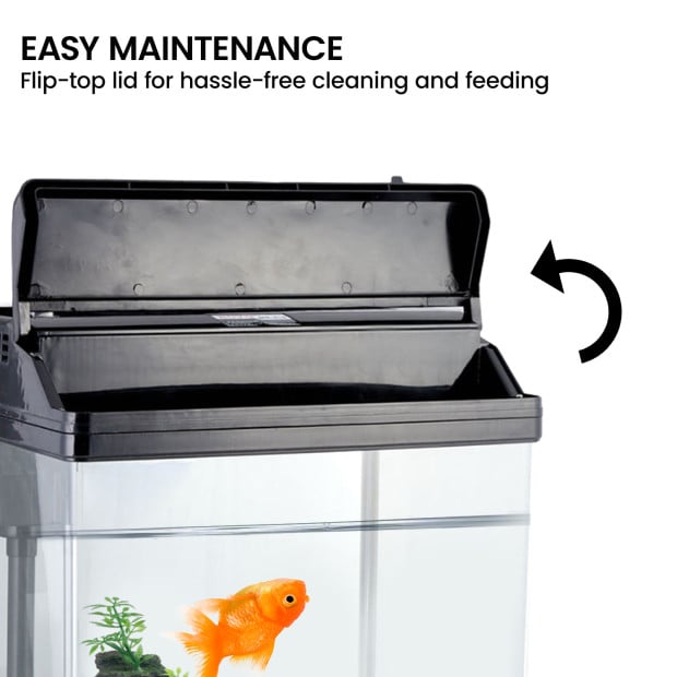 37L Aquarium With Bio Filter System LED Kit Curved Design Complete Kit Image 6