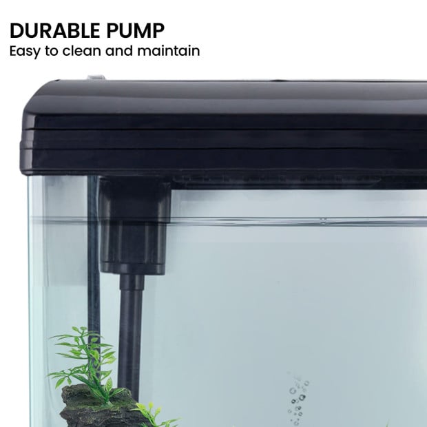 37L Aquarium With Bio Filter System LED Kit Curved Design Complete Kit Image 7