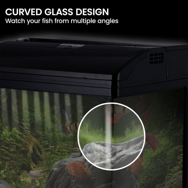 37L Aquarium With Bio Filter System LED Kit Curved Design Complete Kit Image 9