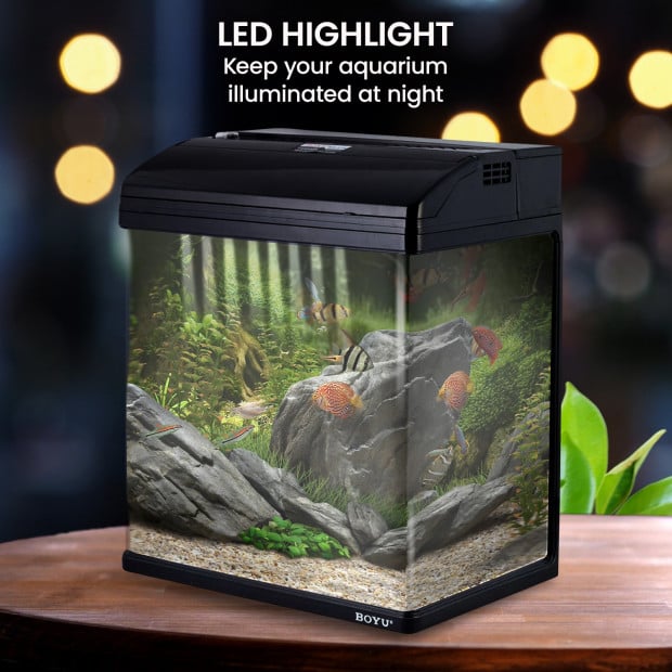 37L Aquarium With Bio Filter System LED Kit Curved Design Complete Kit Image 10
