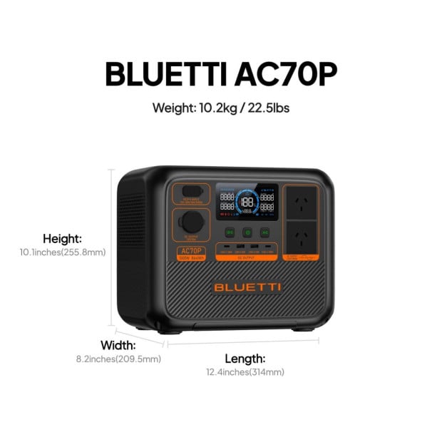 BLUETTI AC70P Portable Power Station | 1000W 864Wh Image 11