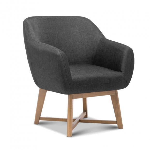 Aston Tub Fabric Accent Armchair - Charcoal