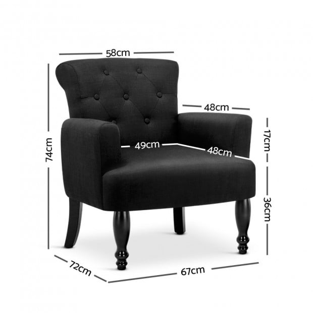 French Lorraine Chair Retro Wing - Black Image 2