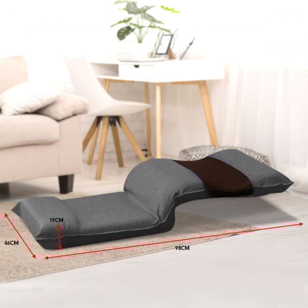 Adjustable Floor Lounge Chair 98 x 46 x 19cm - Light Grey Image 5