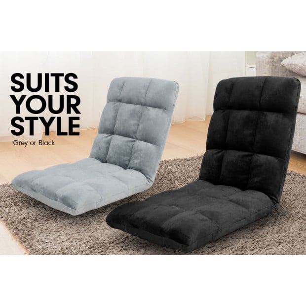 Adjustable Cushioned Floor Gaming Lounge Chair 99 x 41 x 12cm - Black Image 6