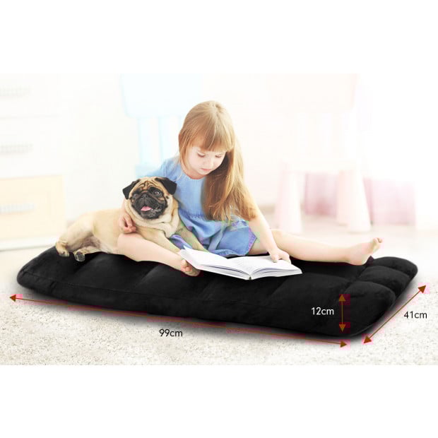 Adjustable Cushioned Floor Gaming Lounge Chair 99 x 41 x 12cm - Black Image 4